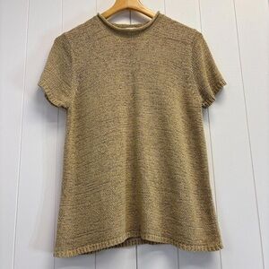 Chaus Tan Short Sleeve Knit Top